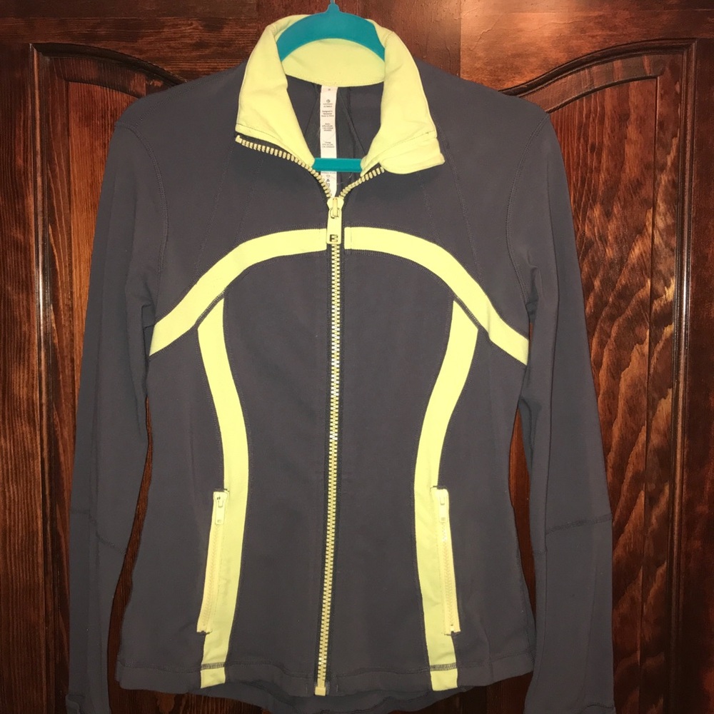 Lululemon zip up Jacket Grey and Yellow